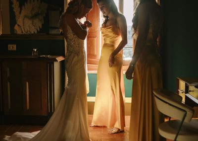 Bride getting ready