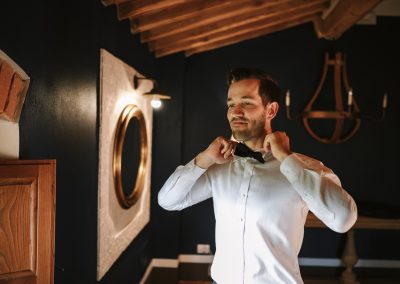 Groom getting ready