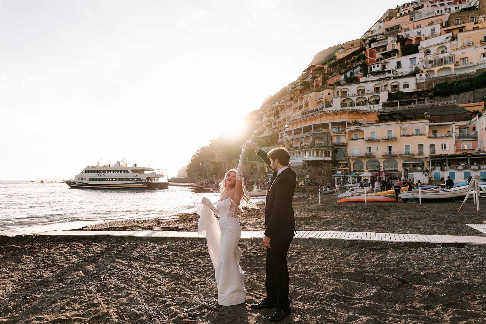 Sunset light in Positano, wedding in Amalfi Coast, Positano photographer