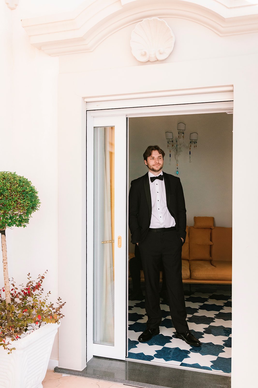 Groom getting ready, Positano wedding Italy