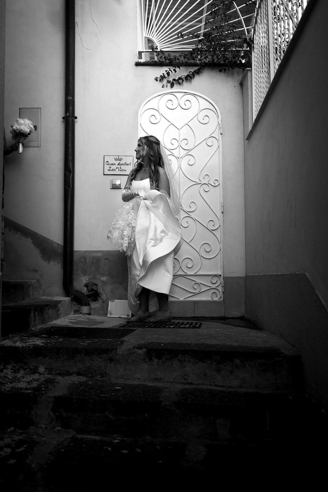 black ang white photo bride