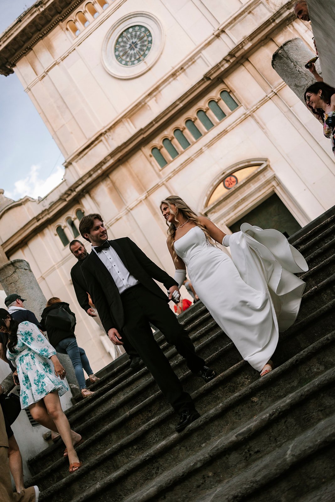 bride and groom church Positano 