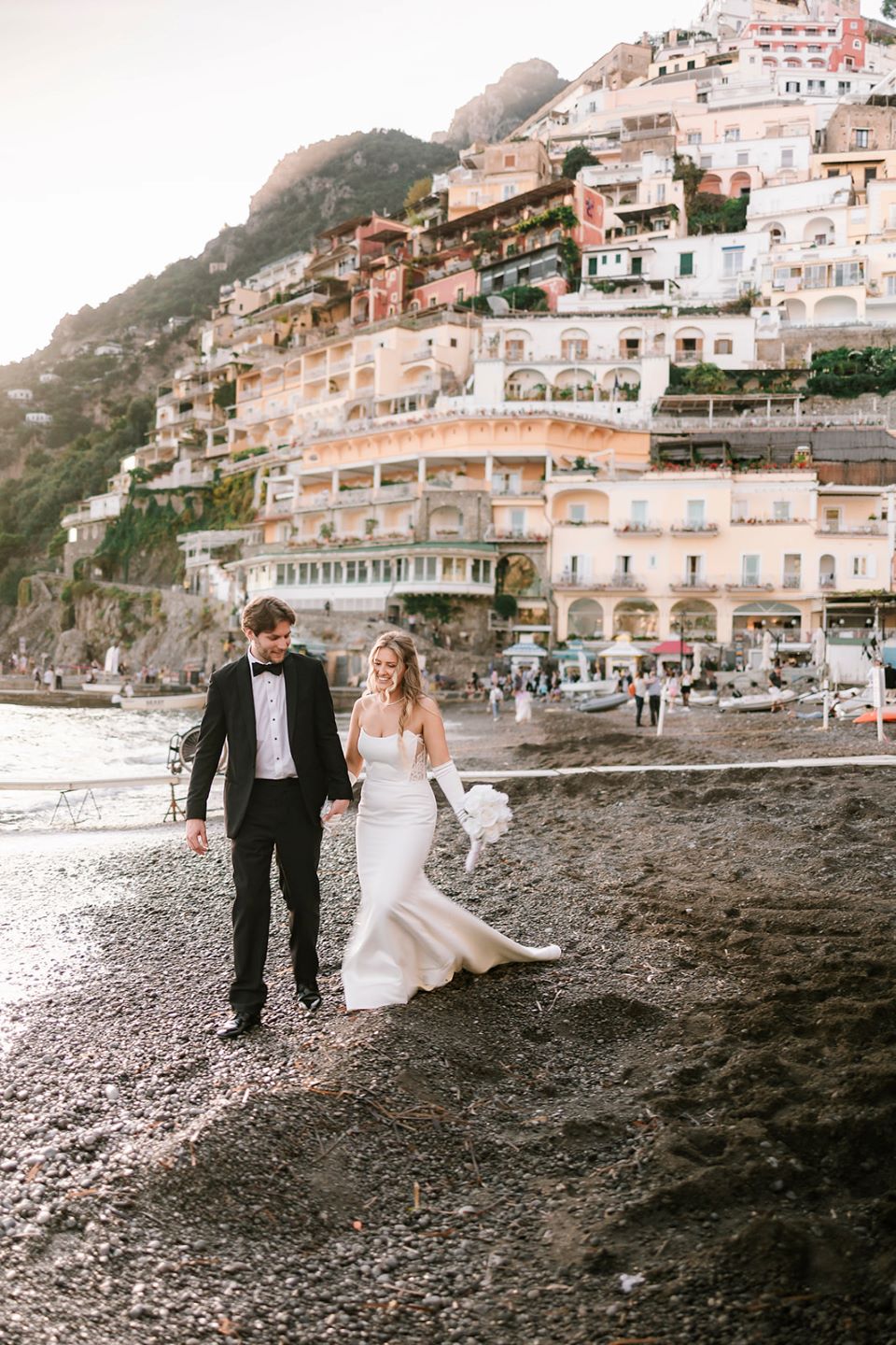 Bride and groom, elopement in Amalfi coast, luxury wedding