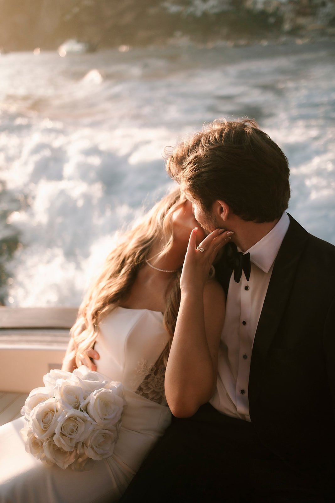 Positano wedding elopement, bride and groom, boat Positano,  vintage car Positano, Elopement photographer Amalfi Coast 